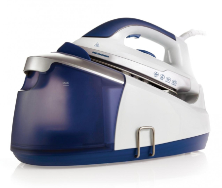 Statii de calcat - Statie de calcat, putere 2400 W, rezervor apa 1.2 L, boiler aluminiu, talpa ceramica, presiune 3 bar, Alb-Albastru, HEINNER