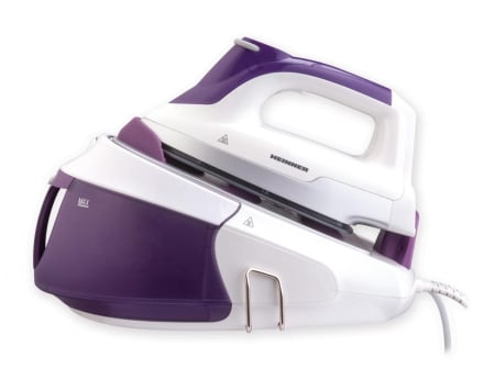 Statii de calcat - Statie de calcat, putere 2400 W, rezervor apa 1.8 L, talpa ceramica, auto-curatare, setare abur, Mov, HEINNER