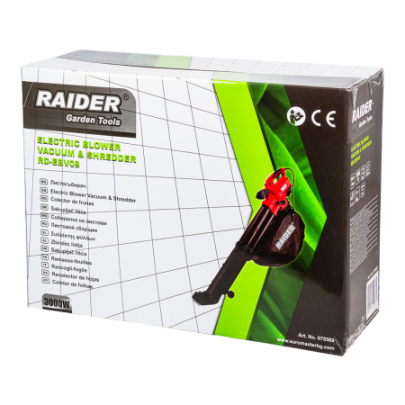 Suflanta frunze cu tocator, aspirare, putere 3000W, 230 V, sac 45 L, RAIDER [6]