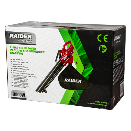 Suflanta frunze cu tocator, aspirare, putere 3000W, 230 V, sac 45 L, roti, RAIDER [5]
