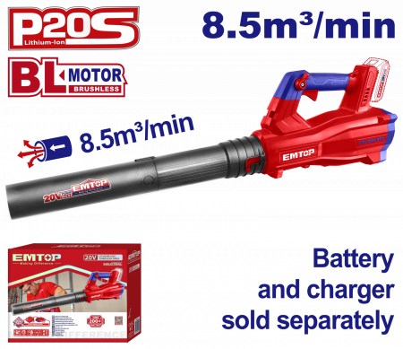 Suflanta frunze, zapada, fara acumulator si incarcator, 8.5m3/min, 18500Rpm, ELAB20428 EMTOP [1]