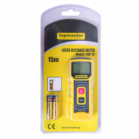 Telemetru laser 15м, (4/48) nivela, afisaj LCD, Top Master 269909 [1]