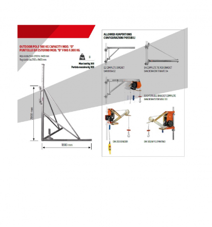 Trepied pentru fixare in exterior, inaltime reglabila, 2100-3400 MM PT. ELECTROPALANE IORI-MOD-D [1]