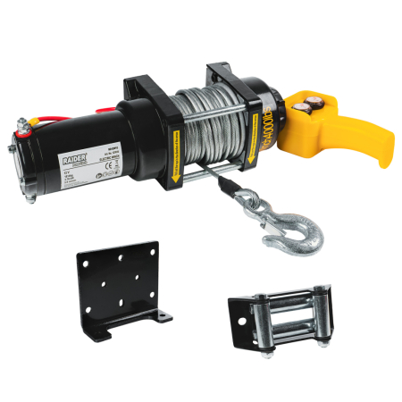 Scule si Unelte - Troliu electric, 12 V, remorcare 1814 kg, 2.76 KW, cablu 15 m (6.3mm), RAIDER