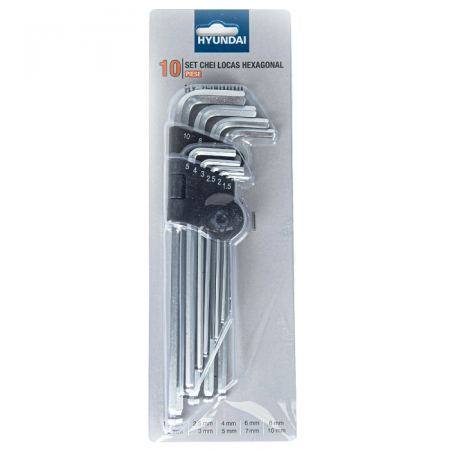 Scule&Unelte Gama Premium - Trusa de chei imbus crv 10 piese 1.5-10mm, Hyundai HY-75001010