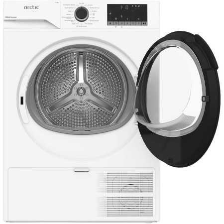 Uscator de rufe cu pompa de caldura, capacitate 8 kg, 15 programe, motor inverter silentios, Alb, ARCTIC [1]