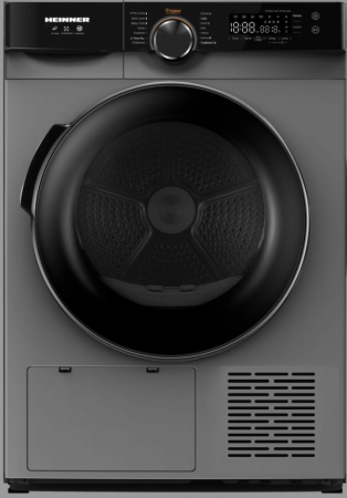 Masini de Spalat Rufe & Uscatoare - Uscator de rufe cu pompa de caldura, capacitate 8 kg, display touch, 14 programe, Argintiu, HEINNER