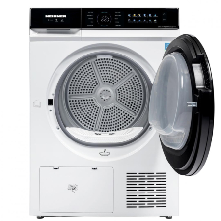Uscator de rufe cu pompa de caldura, panou touch, capacitate 9 kg, 10 programe, motor inverter, Alb, HEINNER [1]