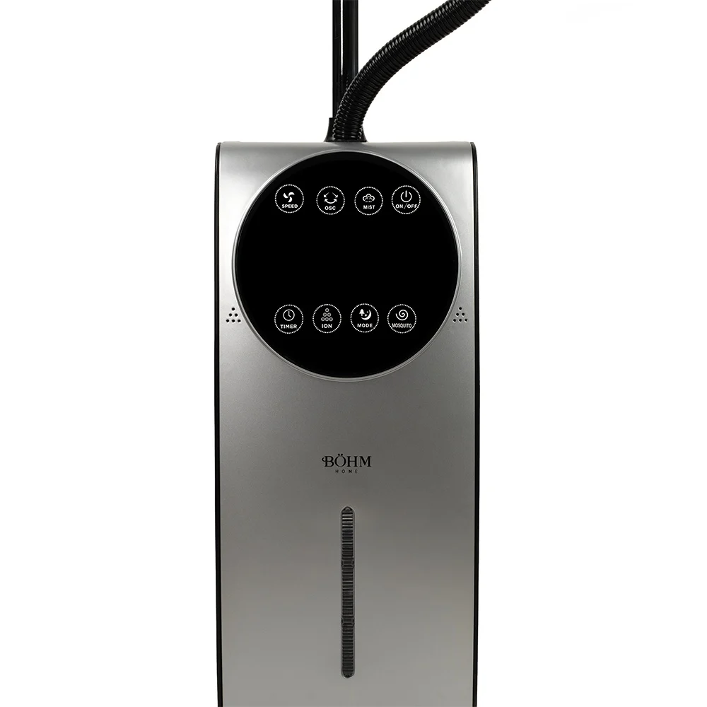 Ventilator cu pulverizare apa, umidificare, roti, capacitate 3.1 L, 3 trepte, 200 ml/h, indicator nivel apa, BOHM [5]
