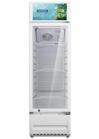Vitrine frigorifice - Vitrina frigorifica, capacitate 213 L, 3 rafturi, clasa B, racire cu ventilator, Alb, HEINNER