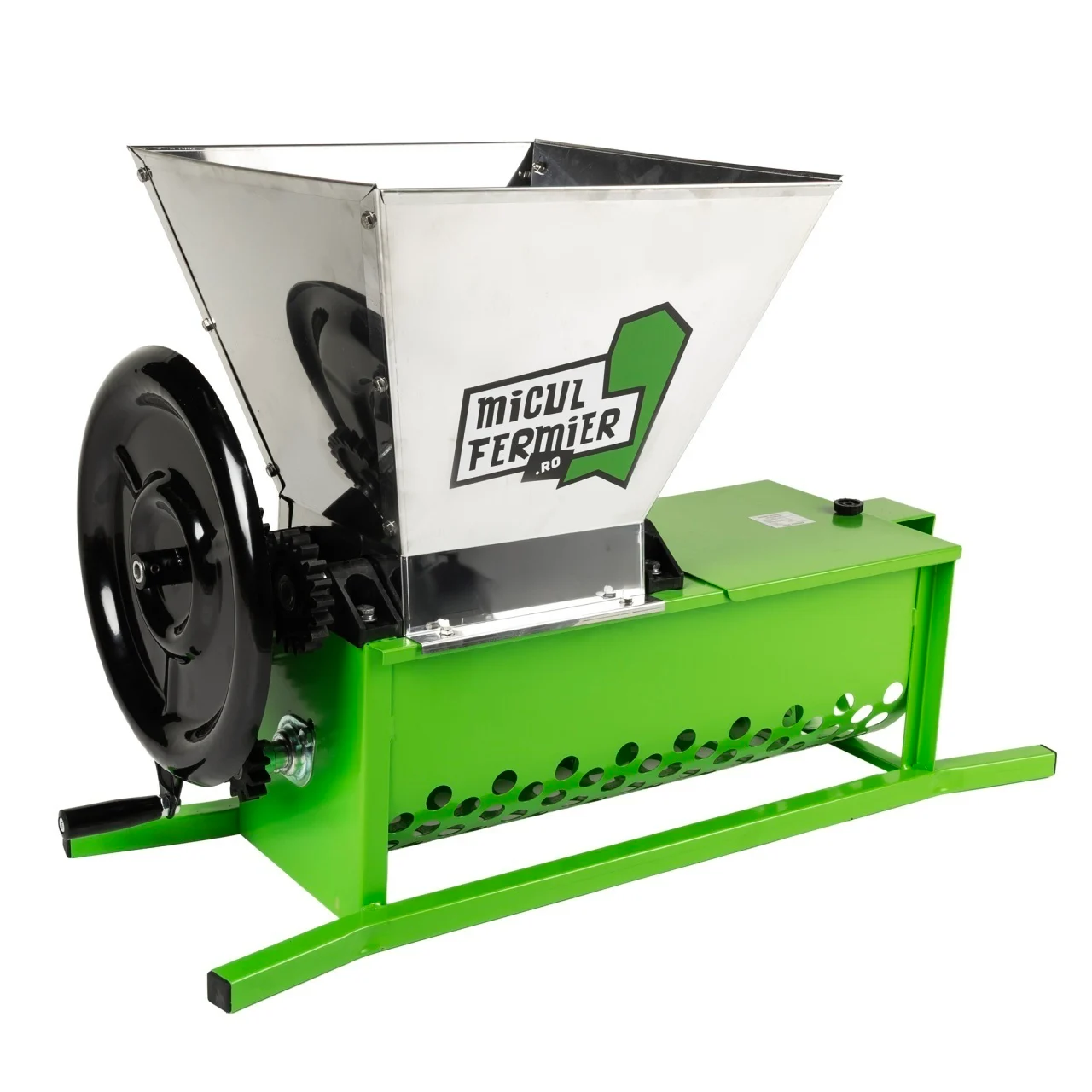 Zdrobitoare Struguri & Fructe & Legume - Zdrobitor de struguri manual cu desciorchinator, capacitate 30 L, productie 600 Kg/h,  Micul Fermier