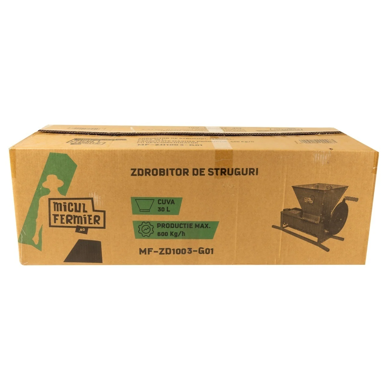 Zdrobitor de struguri manual cu desciorchinator, capacitate 30 L, productie 600 Kg/h,  Micul Fermier [8]