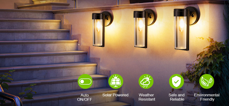 1 1056 - Set 2 lampi solare LED Rovo XHL-651, lumina alb cald - Solgarden