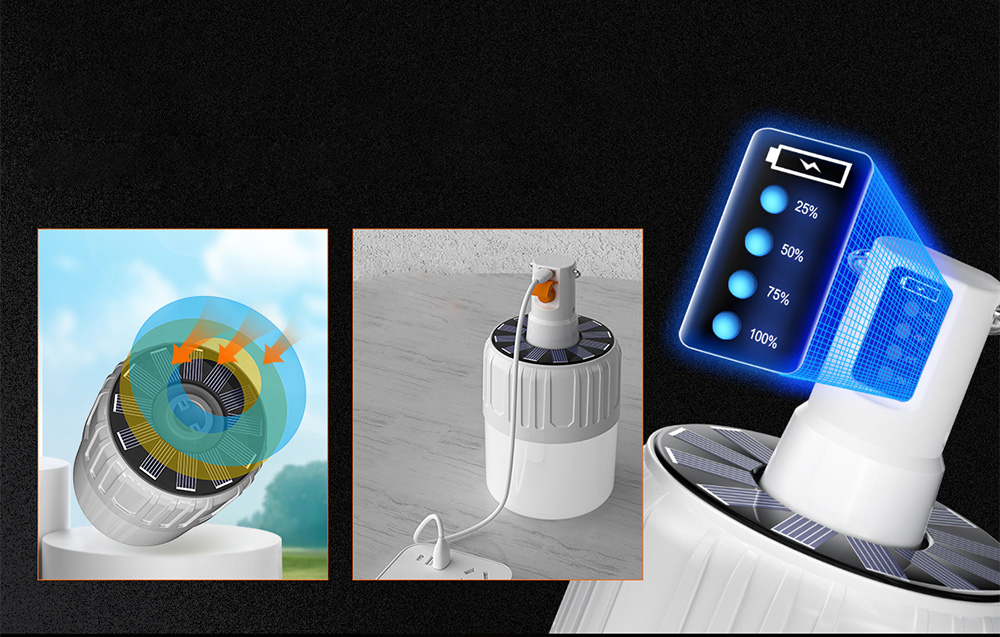 8 5458 - Lampa LED cu panou solar Superfire T26-S, Pentru Camping, 500 lm, incarcare USB, 3 moduri - Solgarden