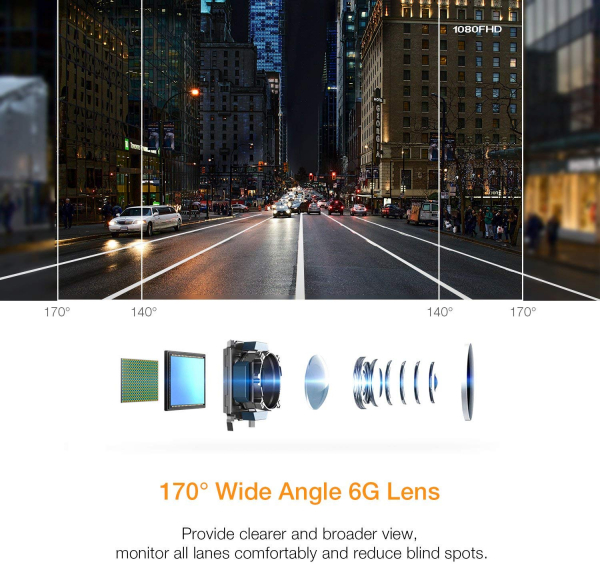 Camera auto DVR Apeman C450, Full HD, Unghi 170 grade, G-Sensor, Mod parcare, Filmare in bucla [6]