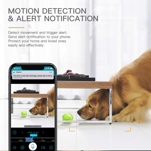 Camera supraveghere Wireless Apeman ID73, Full HD, Infrarosu, Alarma, Conectare Telefon [4]