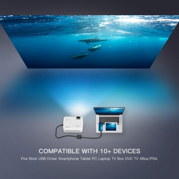 Videoproiector Apeman LC350, 3500 Lumeni, LED, HDMI, VGA, AV, USB, microSD [5]