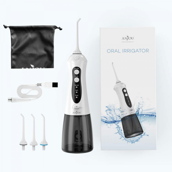Irigator bucal Anjou Flosser AJ-PCA026, 300ml, 3 programe, 3 capete [4]