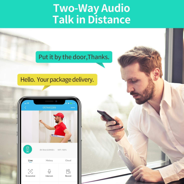 Kit Camera supraveghere de exterior WIFI HeimVision HMD2 cu panou solar  HMS1, 1080P cu nightvision, senzor miscare, notificare miscare, acumulator, audio bidirectional, WiFi, slot microSD card [4]