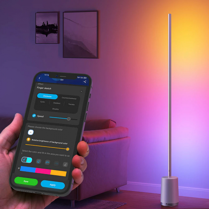 Lampadar LED Govee Lyra RGBICWW, Wifi, Control Aplicatie, Sincronizare muzica, Telecomanda [3]