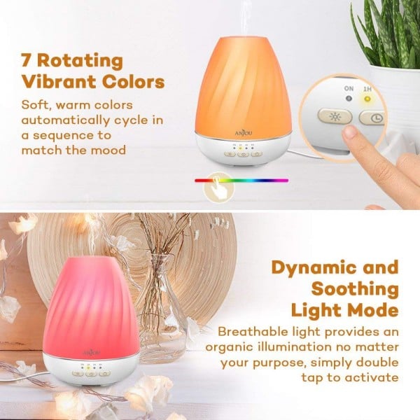 Difuzor aroma cu Ultrasunete Anjou ADA003, 200ml, 13W, LED 7 culori [4]