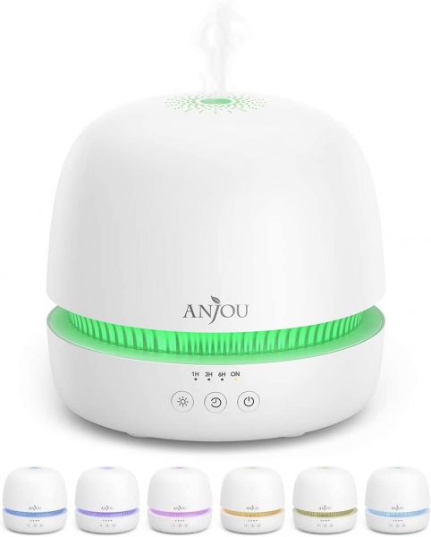 Difuzor aroma terapie Anjou AJ-ADA019, 300ml, LED 7 culori, BPA free, oprire automata [3]