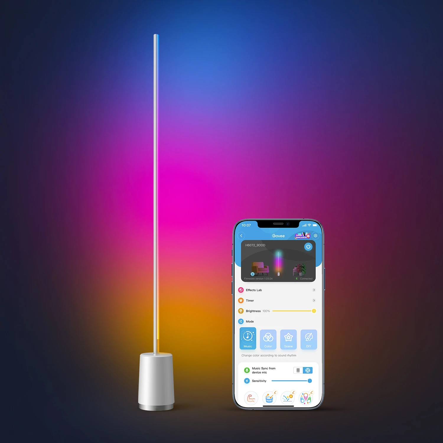 Lampadar LED Govee Lyra RGBICWW, Wifi, Control Aplicatie, Sincronizare muzica, Telecomanda [2]