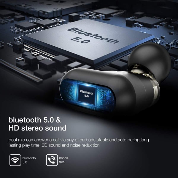 Casti TWS Bluetooth 5.0  True Wireless Blitzwolf BW-FYE7, Dual Dynamic Driver, Bas puternic stereo [5]