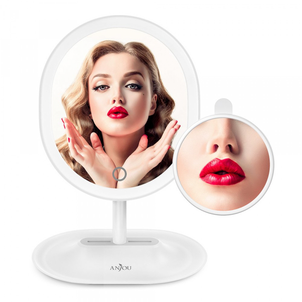 Oglinda cosmetica Anjou iluminata LED, control Touch, Marire 5X acumulator reincarcabil [7]