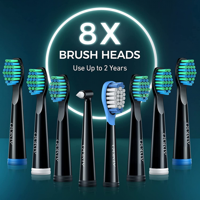 Periuta de dinti electrica ATMOKO AMHP126 cu 8 capete DuPont, 3D, 5 moduri, temporizator 2 min, 40000 pulsatii/min [8]