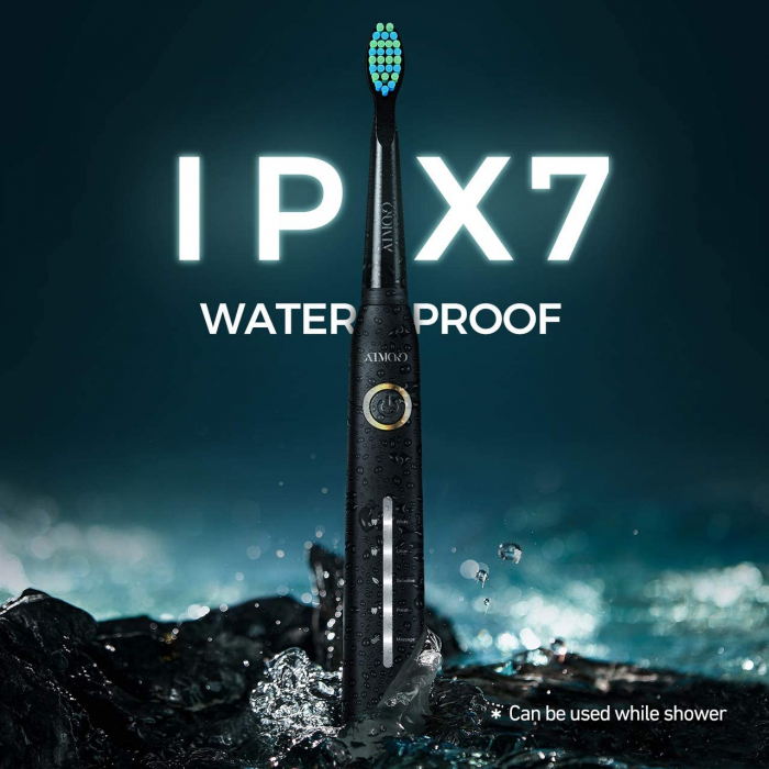 Periuta de dinti electrica ATMOKO AMHP126 cu 8 capete DuPont, 3D, 5 moduri, temporizator 2 min, 40000 pulsatii/min [6]