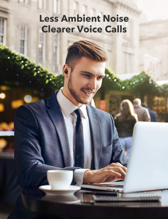 Casti wireless TaoTronics SoundLiberty 79 TWS, sunet puternic si clar,  Smart AI Noise Reduction Technology, 30 ore, IPX8, USB-C [6]