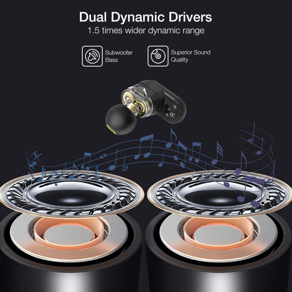 Casti TWS Bluetooth 5.0  True Wireless Blitzwolf BW-FYE7, Dual Dynamic Driver, Bas puternic stereo - Resigilat [3]