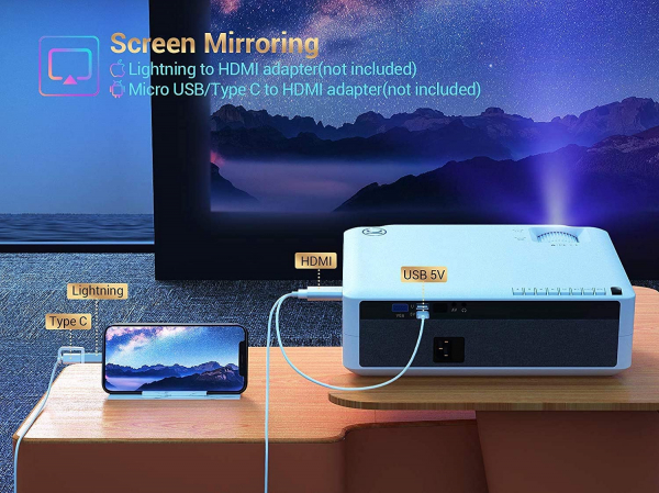 Videoproiector VANKYO Performance V630, 6000 Lumeni, Native 1080p, LED, HDMI, VGA, AV, USB, Geanta de transport, Telecomanda, Cablu HDMI [8]