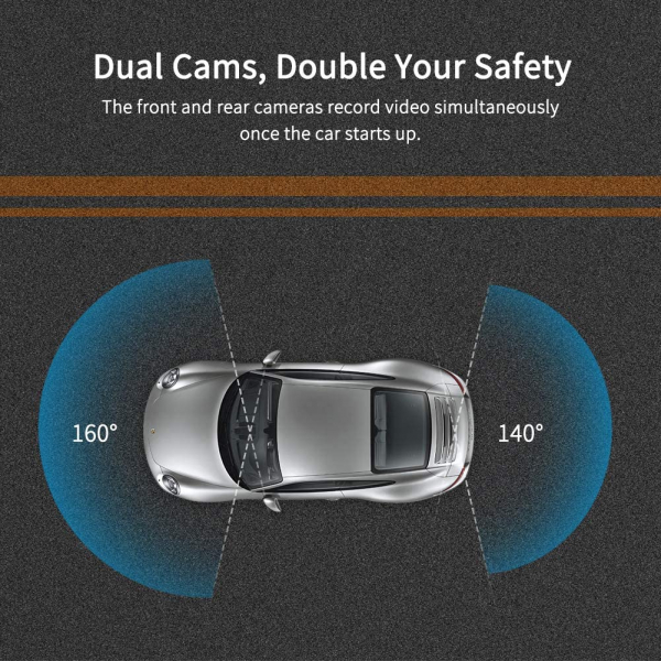 Camera auto DVR Dubla Oglinda VanTop H610, 2.5K, Bord si Spate, Touch-Screen, Unghi 160 grade, Senzor Sony IMX 335, G Senzor, Display 10" IPS [6]