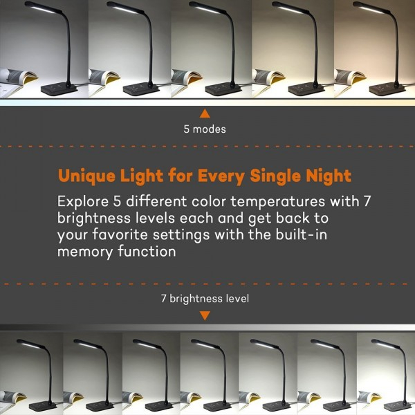 Lampa de birou LED TaoTronics TT-DL11 control Touch, 5 moduri, protectie ochi, 7W [9]