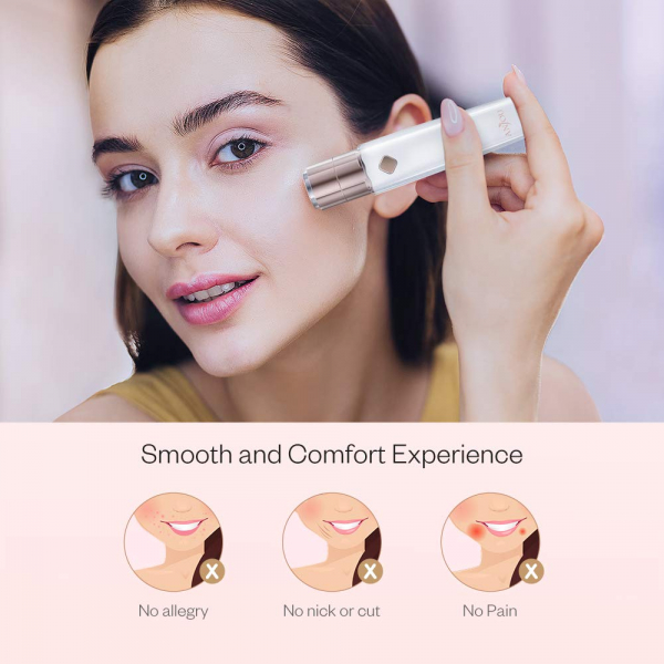 Trimmer facial femei Anjou AJ-PCA022, Lumina LED, pentru mustata, parul facial, baterie reincarcabila [2]