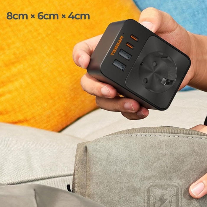 Adaptor Tessan TS-FW01DE00, 2XUSB-C, 2XUSB A, 30 W, 16A [5]