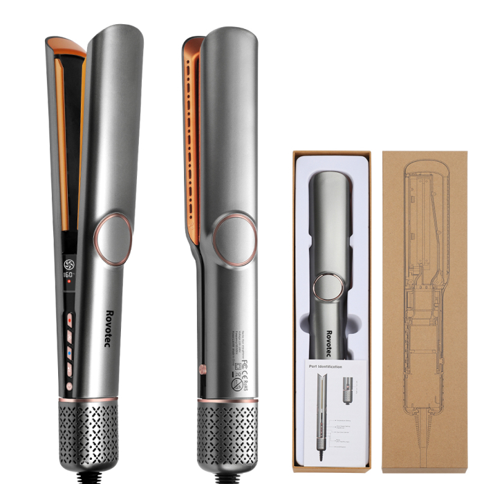 Aparat de indreptat parul cu aer cald 2 in 1 Rovotec HS-906, 1300W, Uscare si Indreptare Simultana, Ioni Negativi, Temperatura reglabila, Uscator, Indreptare par umed, Indreptare par uscat [7]