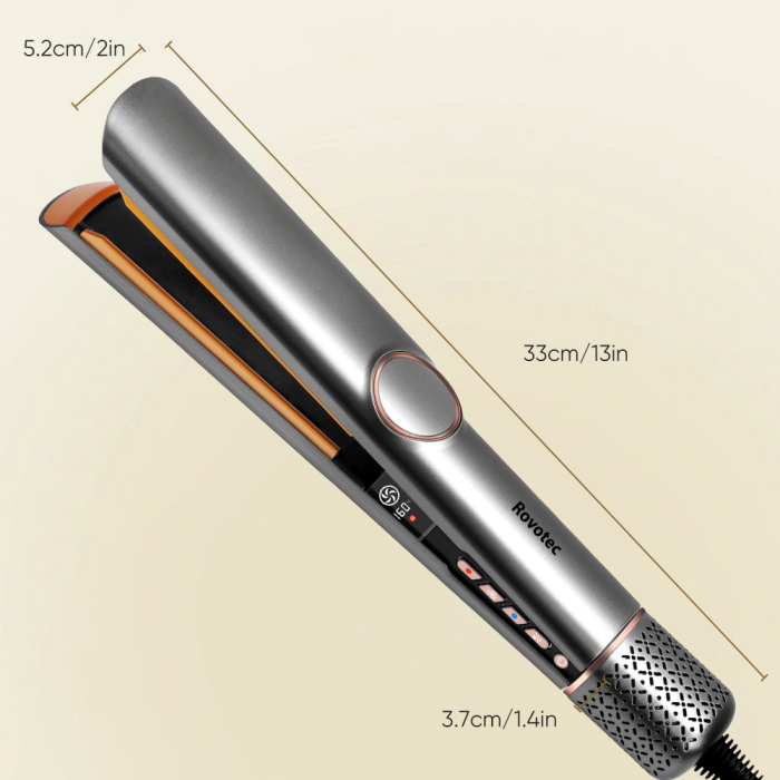 Aparat de indreptat parul cu aer cald 2 in 1 Rovotec HS-906, 1300W, Uscare si Indreptare Simultana, Ioni Negativi, Temperatura reglabila, Uscator, Indreptare par umed, Indreptare par uscat - Resigilat [12]