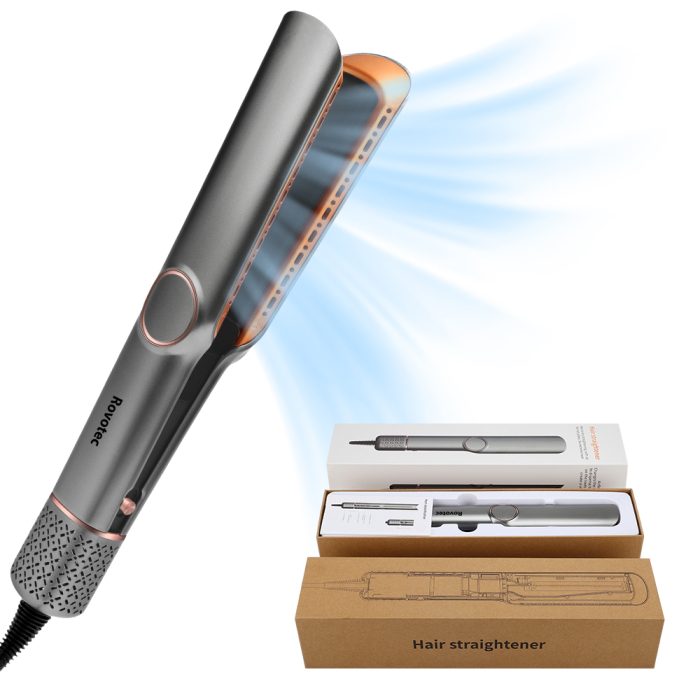 Aparat de indreptat parul cu aer cald 2 in 1 Rovotec HS-906, 1300W, Uscare si Indreptare Simultana, Ioni Negativi, Temperatura reglabila, Uscator, Indreptare par umed, Indreptare par uscat - Resigilat [3]