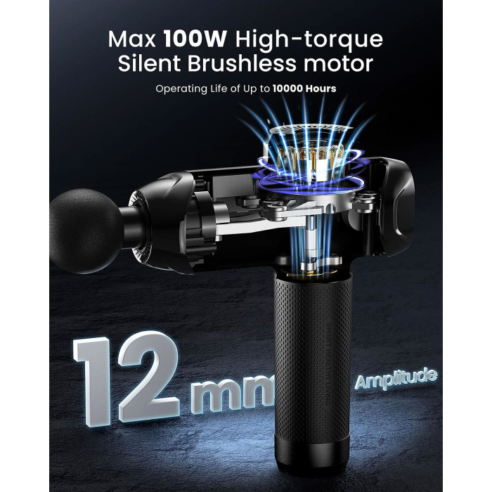 Aparat de masaj Gun Renpho Thermacool Power+, Incalzire si racire, 6 capete, 5 viteze, Control din telefon Bluetooth [8]