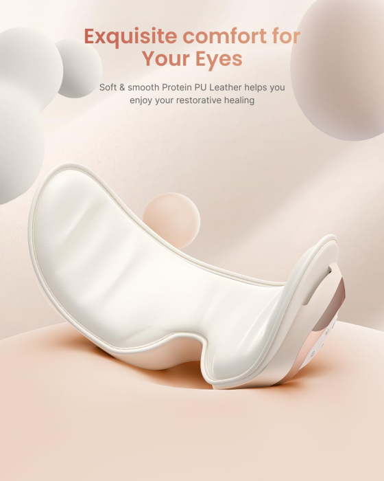 Aparat de masaj pentru ochi RENPHO Eyeris 3 Rose, compresie cu aer, vibratii, incalzire si racire, Bluetooth, control vocal, pliabil, relaxare si reducerea oboselii oculare [4]