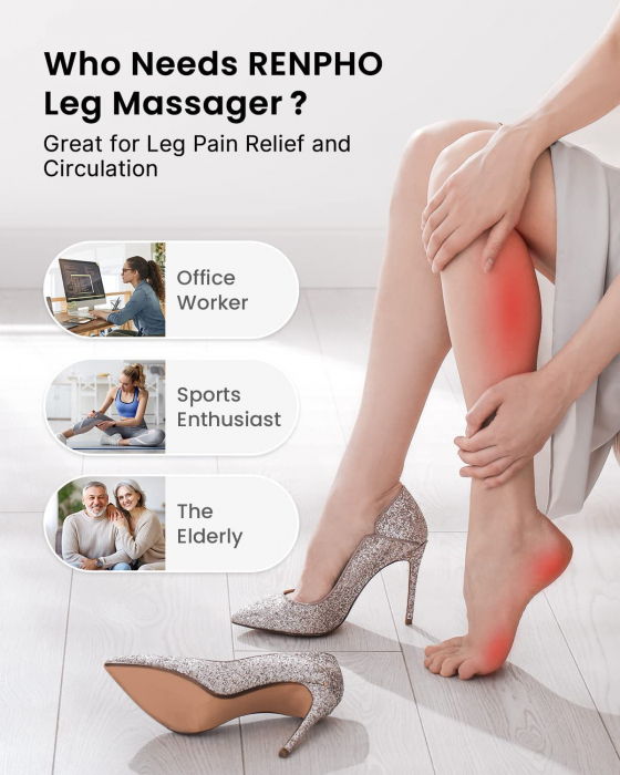 Aparat de masaj picioare Renpho ALM070H, 6 moduri, 3 intensitati, Incalzire, circulatie si ameliorarea durerii, compresie aer, relaxarea musculara - Resigilat [9]