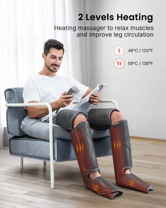 Aparat de masaj picioare Renpho ALM070H, 6 moduri, 3 intensitati, Incalzire, circulatie si ameliorarea durerii, compresie aer, relaxarea musculara - Resigilat [13]