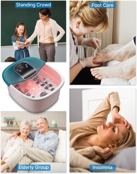 Aparat de hidromasaj picioare Renpho X002, Masaj Shiatsu, Masaj cu apa, 22 role, Caldura, Bule, vibratii, control temperatura, Set pedichiura [8]