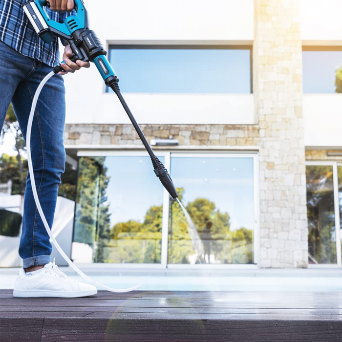 Aparat de spalat cu presiune Cecotec HydroBoost 10200 Liberty Pro, Baterie cu autonomie 55 minute, 180 W, 24 bar, 180 l/h, Moduri Eco, Turbo, Accesorii incluse [8]