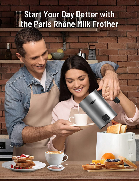 Aparat pentru spumarea laptelui din inox Paris Rhone PE-MF009, 300ml, 4 in 1,  interior antiaderent [8]