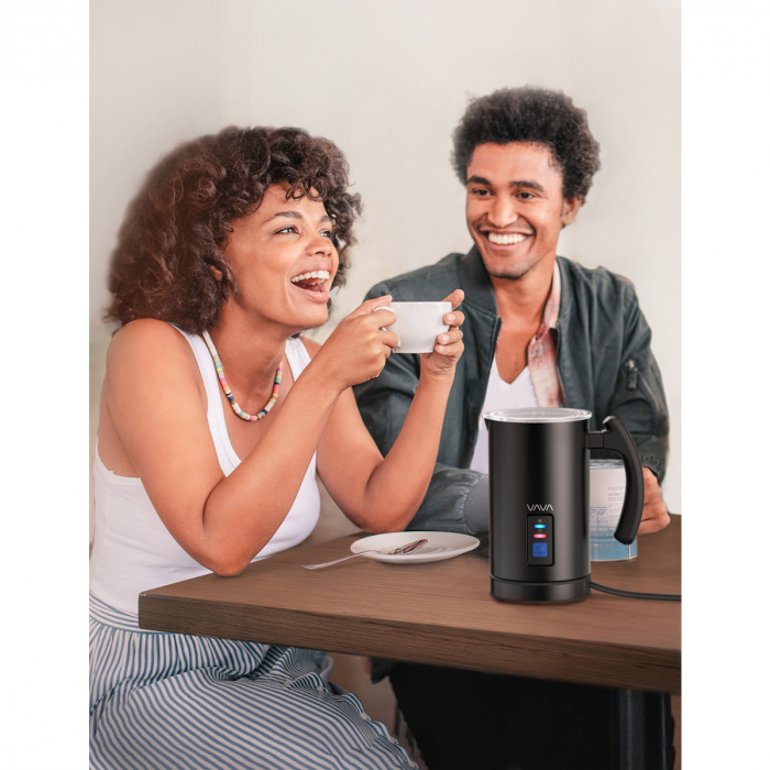 Aparat pentru spumarea laptelui din inox VAVA  recipient cu perete dublu, interior antiaderent [5]