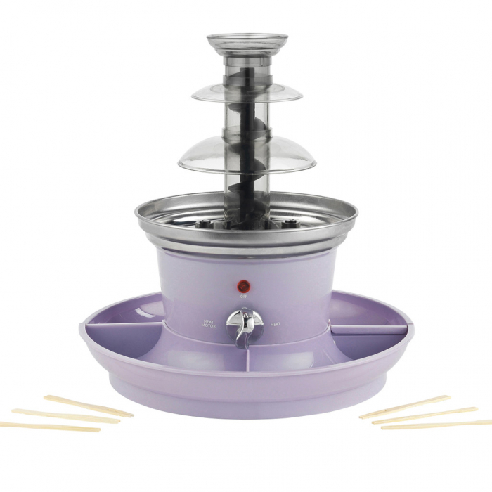 Fantana ciocolata Petra, 3 niveluri, 90 W, 2 tavi, tepuse bambus [5]